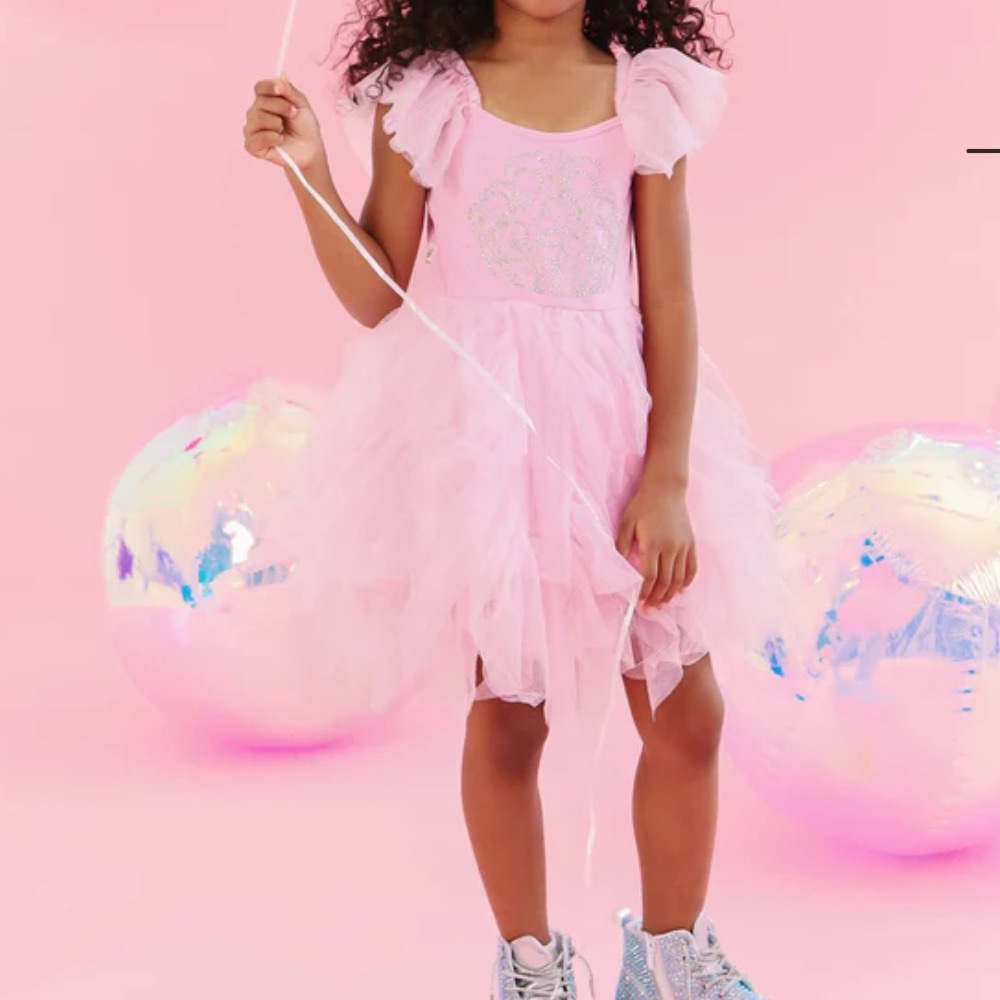 Lola + The Boys x Wicked Glinda Pink Tulle Tutu Dress | Girls 8 - Picture 2 of 15